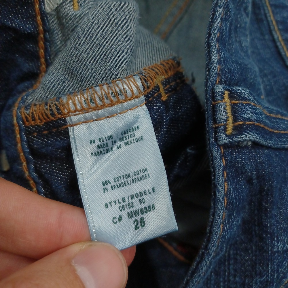 Vintage Guess Jeans Womens 26 Blue Denim Low Rise Skinny Y2K Preppy - Picture 4 of 8